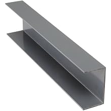 PVC (Polyvinyl Chloride) U-Channel, Opaque Gray, Equal Leg Length, Rounded Corners, 1.456" Leg Lengths, 2.51" Width, 0.08" Wall Thickness, 12" Length (Pack of 1)