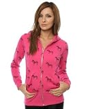 Primp The Zebra Zip Up Hoody in Lipstick,Sweatshirts for Women