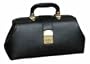 Black Leather Specialist Bag With Brass Fittings 14" x 8" x 5" -QTY: 1