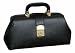 Black Leather Specialist Bag with Brass Fittings - 16 x 9 x 6