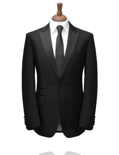 Alexander Dobell Men's Peak Lapel 1 Button Slim Fit Tuxedo Jacket