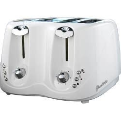 Russell Hobbs 13899 4 Slice Compact Toaster in white and chrome