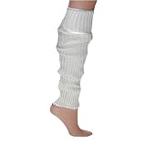 EXTRA LONG WHITE THICK SLOUCHY KNIT DANCE LEG WARMERS