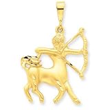 14k Sagittarius Zodiac Charm - Measures 38.8x25.6mm