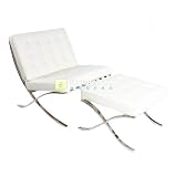 Barcelona Chair & Ottoman - White Aniline Leather