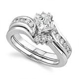 1ctw Princess Cut Diamond Bridal Set