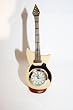 Hand Crafted Light Colored Wood Electric Guitar Collectible Mini-Clock