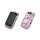 Pink Peace Flower Design Snap-On Cover Case for Blackberry Torch 9800