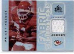 2005 Reflections Fabrics #FRPH Priest Holmes - Kansas City Chiefs (Piece of Authentic Game-Worn Jersey ) (Football Cards)