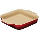 Le Creuset Stoneware 1-1/2-Quart 9-Inch Square Baking Dish, Cherry Red