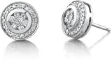 1/2 Carat Round Design Earrings, 14K White Gold