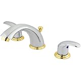 Kingston Brass KB6964LL Legacy 8-Inch to 16-Inch Widespread Lavatory Faucet with Pop Up, Polished Chrome and Polished Brass