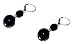 Fashion Costume Jewelry 1.5 Inch Lever Back Black Jet Crystal Dangle Drop Earrings for Women