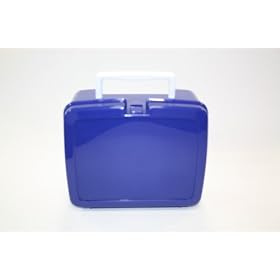 Lunchbox Baltic Blue Plastic with White Handle
