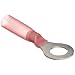 Morris Products 12218 Ring Terminal, Heat Shrinkable, Red, 22-16 Wire Size, 1/4" Stud Size  (Pack of 100)