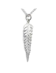 Sterling Silver Fern Pendant Necklace, 18", Made in the USA
