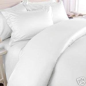Solid White 550 Thread Count Twin Size Duvet Cover Set 100 % Egyptian Cotton with matching pillow sham
