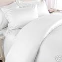 Solid White 450 Thread Count Full/Queen Size Duvet Cover Set 100 % Egyptian Cotton with matching pillow shams