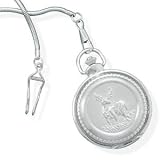 Jewelry Locker Silver Tone Fashion Pocket Watch with Deer Design