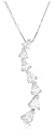 14k White Gold Pear Shaped Diamond Journey Curve Pendant (1/2 cttw, H-I Color, I1 Clarity)
