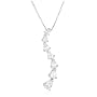 14k White Gold Pear Shaped Diamond Journey Curve Pendant (1/2 cttw, H-I Color, I1 Clarity)