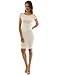 PattyBoutik Women's Boat Neck Crochet Inset Knit Dress