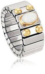 Nomination Damen-Ring Mittel Mit 1 in Opal Wei&szlig; Ring gr&ouml;&szlig;e variabel 040120/007 Preisvergleich