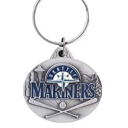 Seattle Mariners Oval Pewter Keychain
