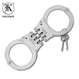 Double Locking Police Steel Hinged Handcuffs