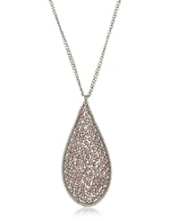 Dana Kellin Antique Pink Crystal Large Feminine Teardrop Shape Necklace