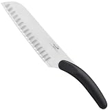 Deglon 7-Inch Silex Scalloped Santoku Knife, Fine INOX N515 Steel by Deglon