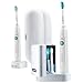 Philips Sonicare HX6733/70 HealthyWhite 3 Mode Premium Edition Rechargeable Toothbrush 2 Sets (2 handles, 2 brush heads, 1 Hydro Clean UV Sanitizer with Integrated Charger, 1 Travel charger, 2 Travel cases)