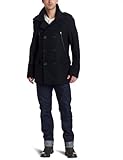 IMAGE OF Calvin Klein Men's Melton Peacoat, Black, Large