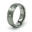 7mm Grooved Titanium Ring with CZs (Sizes 8-12)