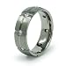 7mm Grooved Titanium Ring with CZs (Sizes 8-12)