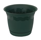 Duraco Products R1250 EGRN &acute; Reflections &acute; Plastic Planter with Attached Saucer ( Pack of 6 ) - B000Q8UJ02