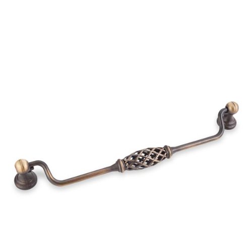 Jeffrey Alexander 749-224ABSB Tuscany Birdcage Cabinet Pull, Brass/Antique Brass