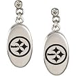 Stainless Steel Pittsburgh Steelers Logo Dangle Earrings