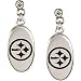 Stainless Steel Pittsburgh Steelers Logo Dangle Earrings