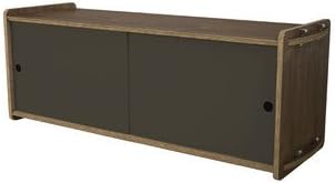 Housefish Key Modular Storage with Door, Short, Walnut and Warm Gray