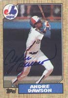 Andre Dawson, Montreal Expos, 1987 Topps Autographed Card