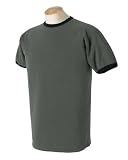 1946 - Small - Moss/black 6 oz Pigment-Dyed Short-Sleeve Ringer T-shirt