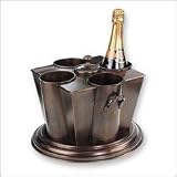 Old Dutch International 11½ Inch x 11½ Inch x 10 Inch Antique Copper 4 Bottle Wine Chiller, RM