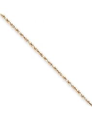 14k Rose Gold Modern Diamond Cut Rope Chain Necklace