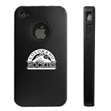 Apple iPhone 4 4S 4G Black Aluminum & Silicone Case Colorado Rockies