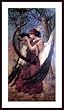 Art Poster Wood Framed Print - Titania's Awakening - Artist: Charles Sims- Poster Size: 47 X 24