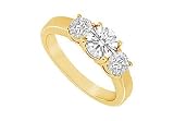 31wUykRu1 L. SL160  Three Stone Diamond Ring : 14K Yellow Gold   0.50 CT Diamonds