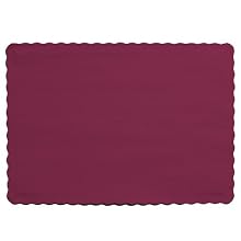 Creative Converting 86-3122B 14.5-Inch Length by 10-Inch Width Burgundy Placemats Scallop Edge (Case of 600)