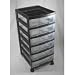 Kitchen & Housewares : Iris 6 Drawer Chest with Compartment Top (Black) (26.188"H x 12.125"W x 14.375"D)
