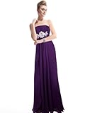 Ever Pretty Strapless Rhinestones Ruffles Padded Chiffon Prom Dress 09652, HE09652PP10, Purple, 8US